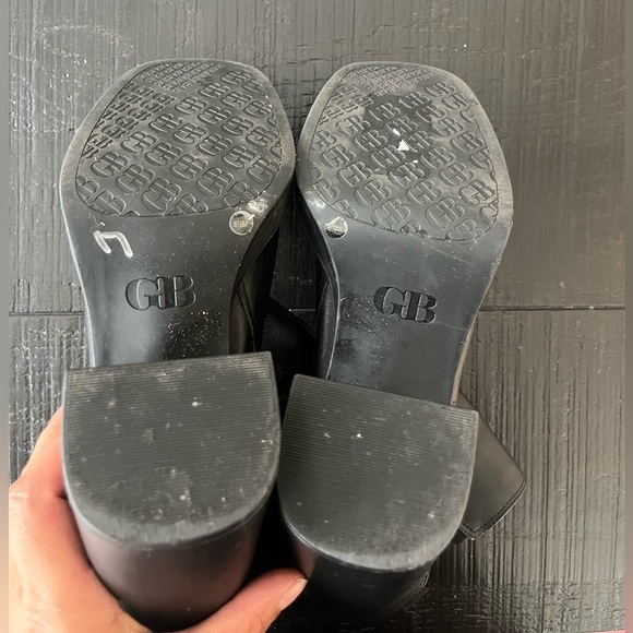 GB Gianni Bini Ah-Mazed Black Leather Platform Block Heel Booties SZ 8.5 Grunge - Picture 8 of 8